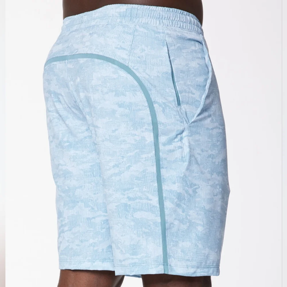 Lululemon SoulCycle Mens Pace Breaker Short Cross Hatch Camp Beachcomber - Picture 2 of 5